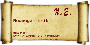 Neumeyer Erik névjegykártya